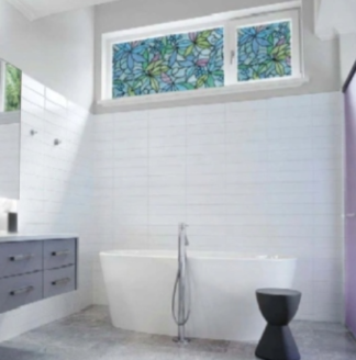 Folia statyczna 45x100 cm Niebieskie liście