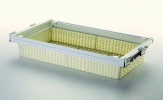 Szuflada wysuwana z koszem rattanowym W900xH170 - biała