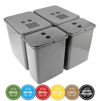 Sortownik, kosz na śmieci z filtrem węglowym do szafki 600mm, 48L