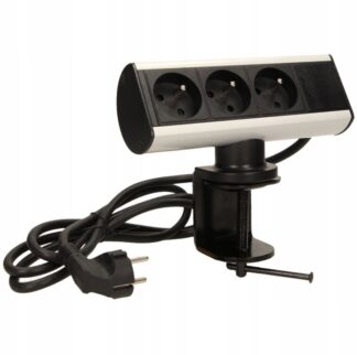 Przedłużacz listwowy montowany 3-gniazdkowy srebrny