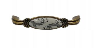 Uchwyt meblowy UP022 AMIX 96mm - złoto/porcelana + wzór