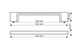 Uchwyt meblowy UN73, 128mm, stal szczotkowana