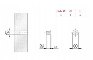 Zaślepka fi-5mm -popiel
