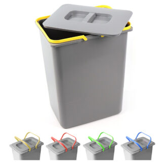 Kosz na śmieci 20l,  z pokrywą i uchwytami
