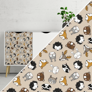 Okleina meblowa dziecięca 45x100 cm Zwierzęta leśne