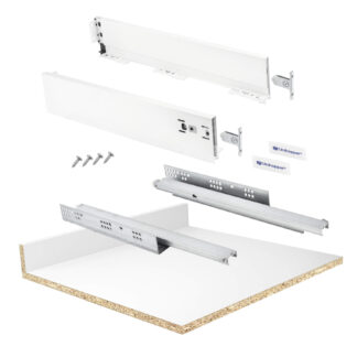 Unihopper - Szuflada cienkościenna 2D, szer. 600 L-500 H80mm - Biała