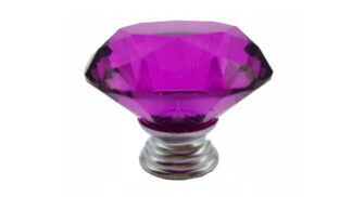 Gałka meblowa KN007, kryształowa, 40mm, purpurowa (chrom)
