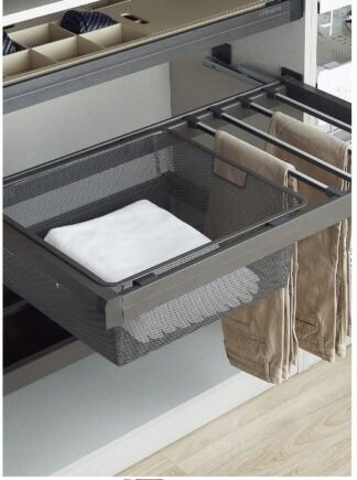 Szuflada wysuwana na spodnie ELIS W800 + kosz H185 - Mocca