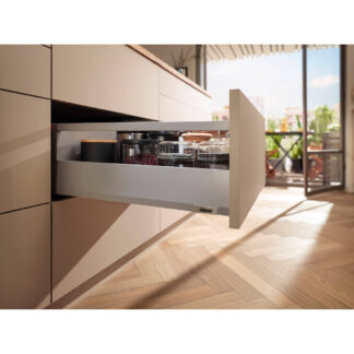 Szuflada MerivoBox z relingiem, wys. E (209mm), 500mm, obc. 40kg, szara