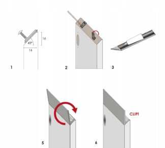 Zestaw montażowy z zaślepkami SYMA INGLETE32 - aluminium