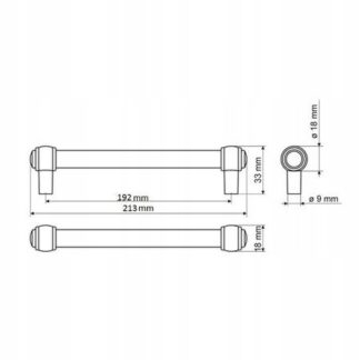 Uchwyt meblowy, relingowy RE23, 320mm, stare srebro