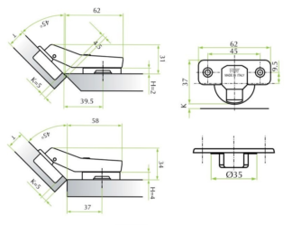 ZAWIAS PUSZK. FI35mm "FGV" 45stopni