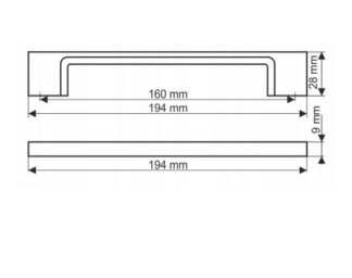 Uchwyt meblowy UN73, 160mm, aluminium