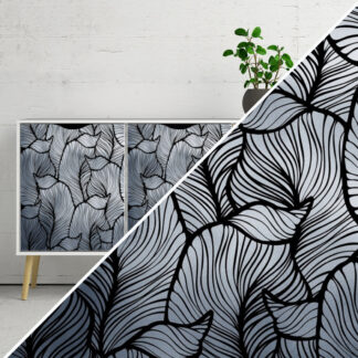 Okleina meblowa samoprzylepna 45x100 cm Srebrne liście