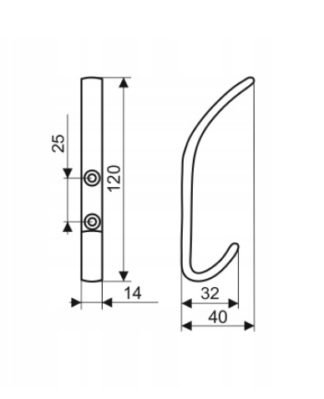 Wieszak meblowy WA02-L31, czarny mat
