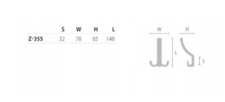 Wieszak meblowy Z-355A-P67, biały