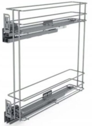 Cargo mini boczne, lewe - 150mm, 2-poziomy, srebrne, na prowadnicy tandem