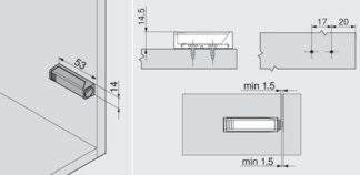 Adapter prosty do Tip-on, wersja krótka, szary