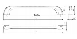 Uchwyt meblowy UU05, 320mm, czarny MAT