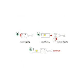 Przewód montażowy 2m ze złączką do taśm LED o szerokości 8 mm