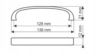 Uchwyt meblowy UN45, 128mm, chrom