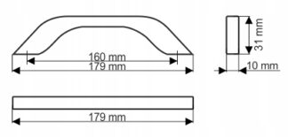 Uchwyt meblowy UU17, 160mm, chrom