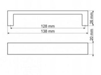 Uchwyt meblowy UA59, 128mm, biały mat