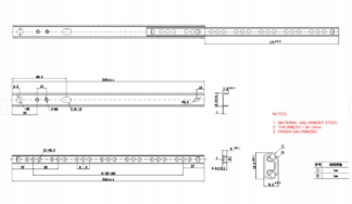 Prowadnica kulkowa DB/17, H-17mm, L-310mm