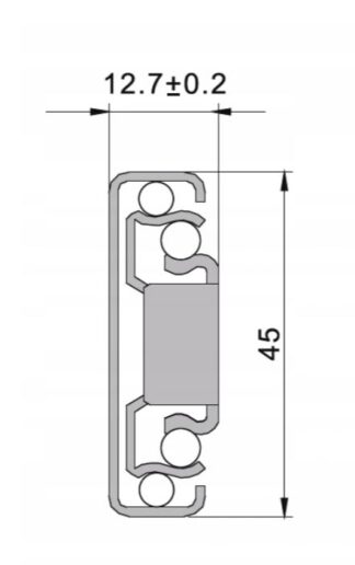 Prowadnica kulkowa GH-Pro V, L-500mm, H-45mm, cichy domyk, kpl