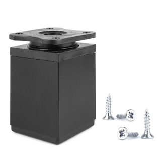 Noga, nóżka meblowa kwadratowa 40X40mm, H-60 6cm, regulowana, czarny mat