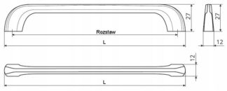 Uchwyt meblowy UU05, 320mm, aluminium