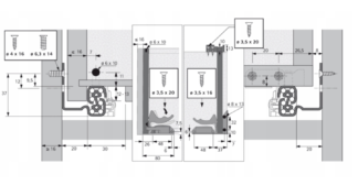 Komplet prowadnic Quadro V6 EB20 z Silent System, 300 mm, L+P