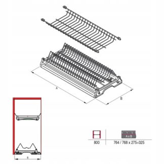 ociekarka 800 variant 1 biała z prowadnicą auminiową