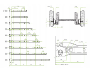 FGV - Prowadnica rolkowa L-500mm, biała, kpl