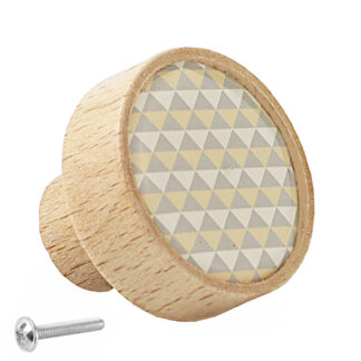 Gałka drewniana GD08 GAMET buk, beżowe trójkąty