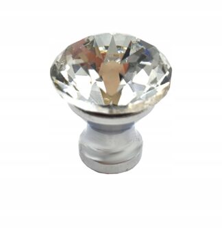 Gałka meblowa KN007, kryształowa, 20mm, transparentna (chrom)