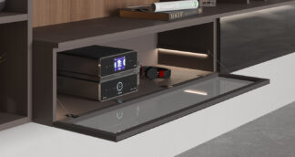 Zawias barkowy Kimana do frontów uchylnych, czarny mat, kpl