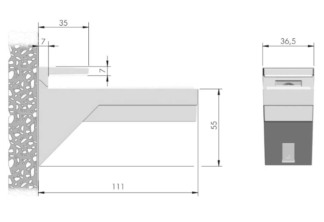 KALABRONE podpórka półki 8-30mm INOX (kpl na jedną półkę=2szt)