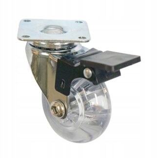 Kółko meblowe obrotowe AMIX fi50 przeźroczyste z hamulcem