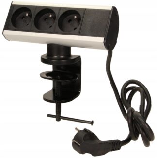 Przedłużacz listwowy montowany 3-gniazdkowy srebrny