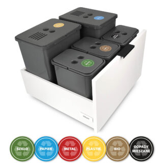 Sortownik, kosz na śmieci z filtrem węglowym do szuflady blum 600mm, 61L
