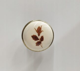 Gałka meblowa DG19, porcelana + stare złoto