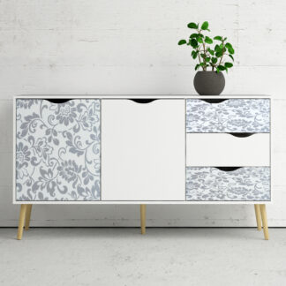 Okleina meblowa samoprzylepna 45x100 cm Szare kwiaty