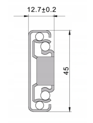 Prowadnica kulkowa GH-Pro V, L-550mm, H45mm, cichy domyk, kpl