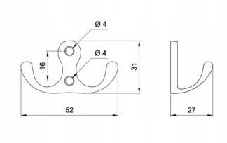 Wieszak meblowy W005, czarny