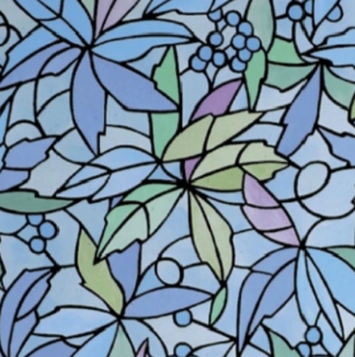 Folia statyczna 45x100 cm Niebieskie liście