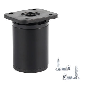 Noga, nóżka meblowa kwadratowa Fi40mm, H-60 6cm, regulowana, czarny mat