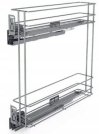 Cargo mini boczne, prawe, 200mm, 2-poziomy, srebrne, na prowadnicy tandem