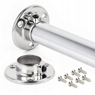 Drążek do szafy, rura fi 25mm 100cm chrom, komplet