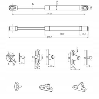 Teleskop meblowy, gazowy GTV 50N